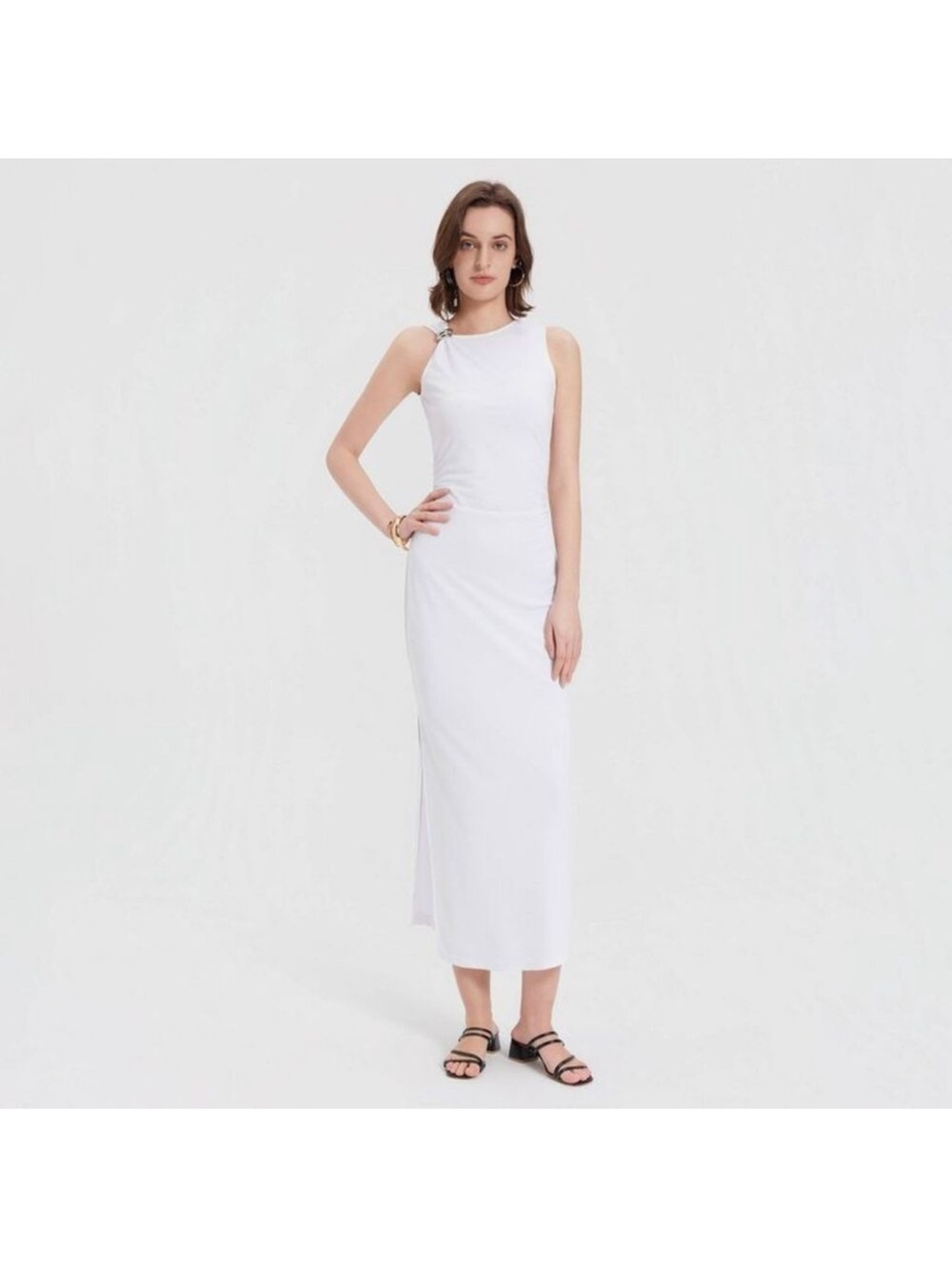 A New Day - Women's Knit Maxi Dress - A New Day White M